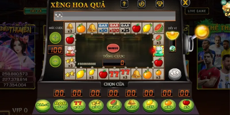 Các bước chơi xèng hoa quả chi tiết