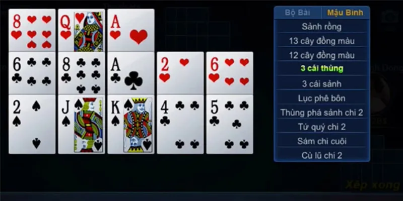 Các quy định cơ bản cần biết về xếp bài mậu binh